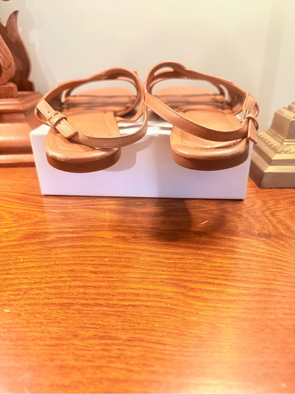 Tory Burch Cognac Leather Cutout Slingback Sandals Size 8